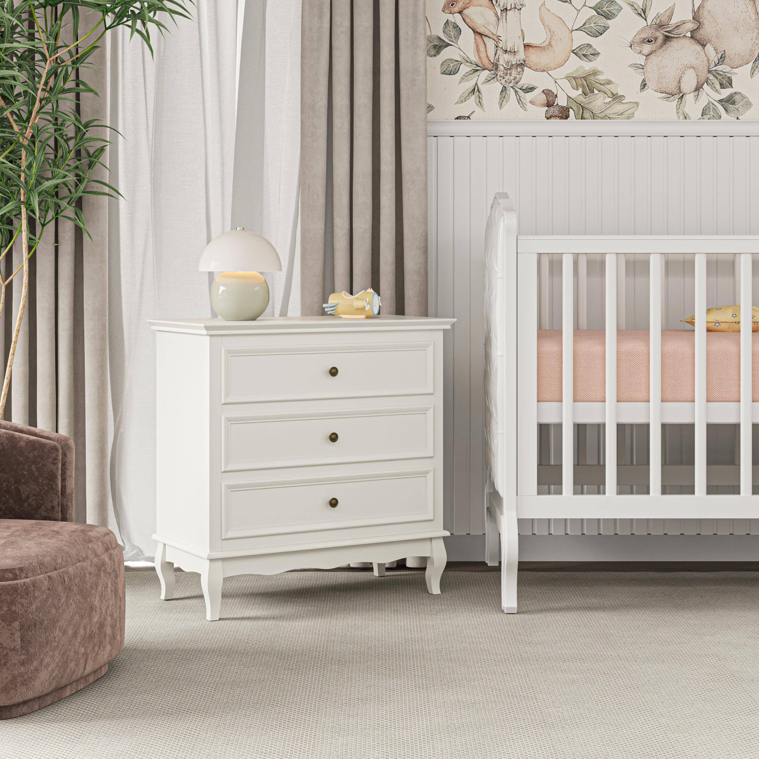 Heynemo - Wholesale Cabinet - White 3 Drawer Dresser for Bedroom, Wide Chest of Drawers7