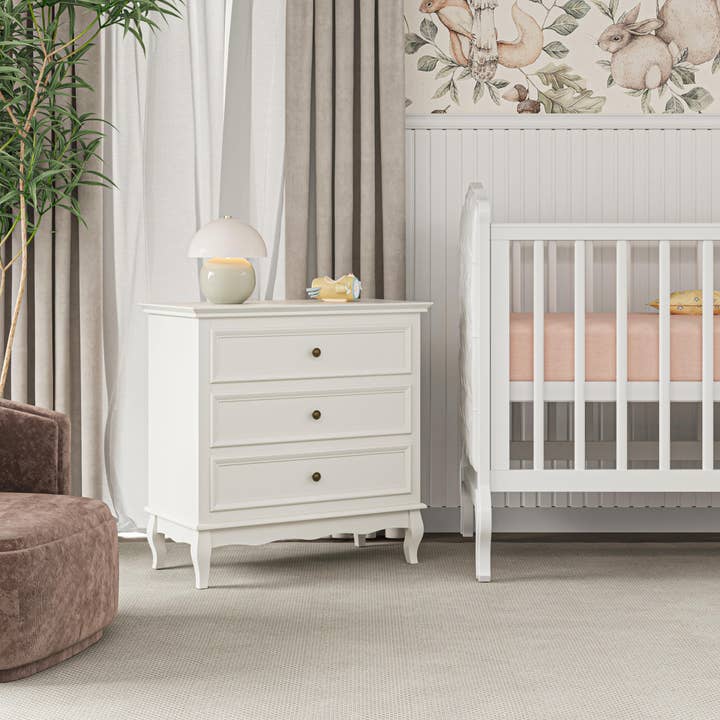 Heynemo - Wholesale Cabinet - White 3 Drawer Dresser for Bedroom, Wide Chest of Drawers7