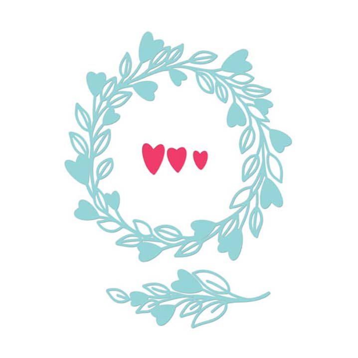 Thin dies Garland Hearts for wholesale by Impronte D'Autore