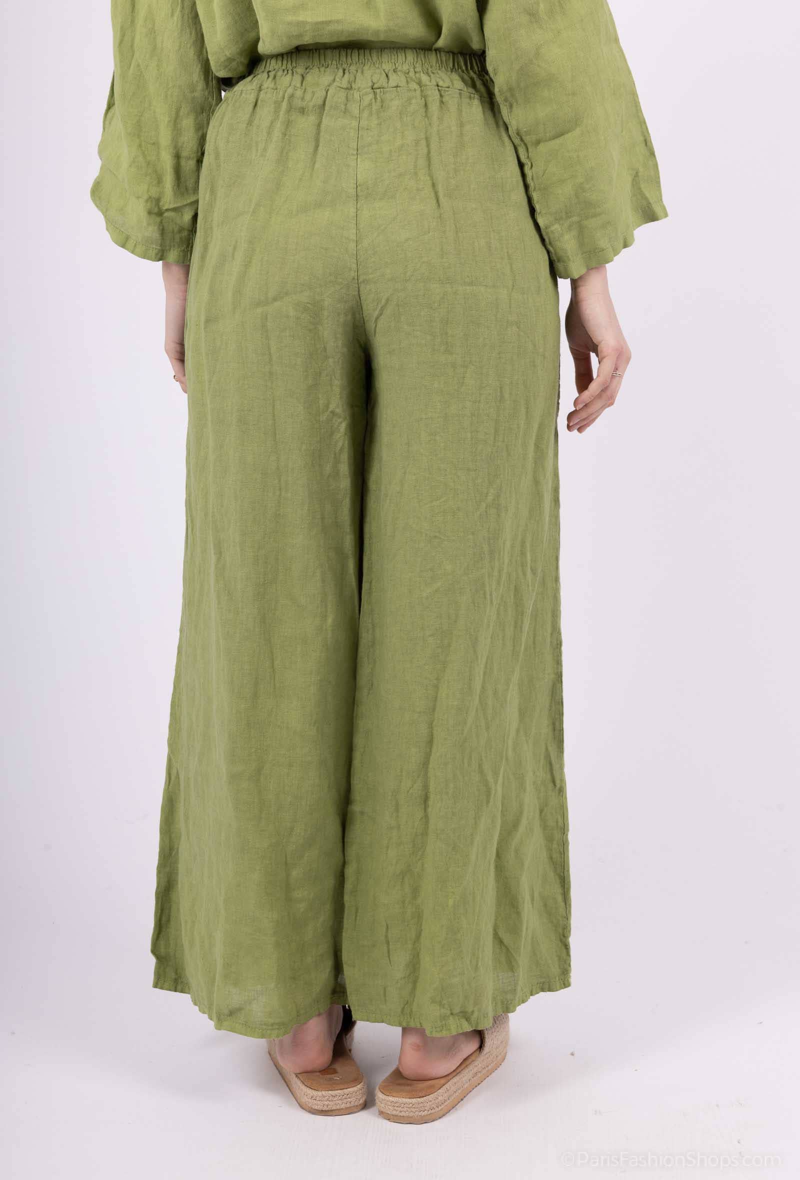 Shyloh - Wholesale Pants - Women's - Linen Trousers with Openwork Pockets 2058022