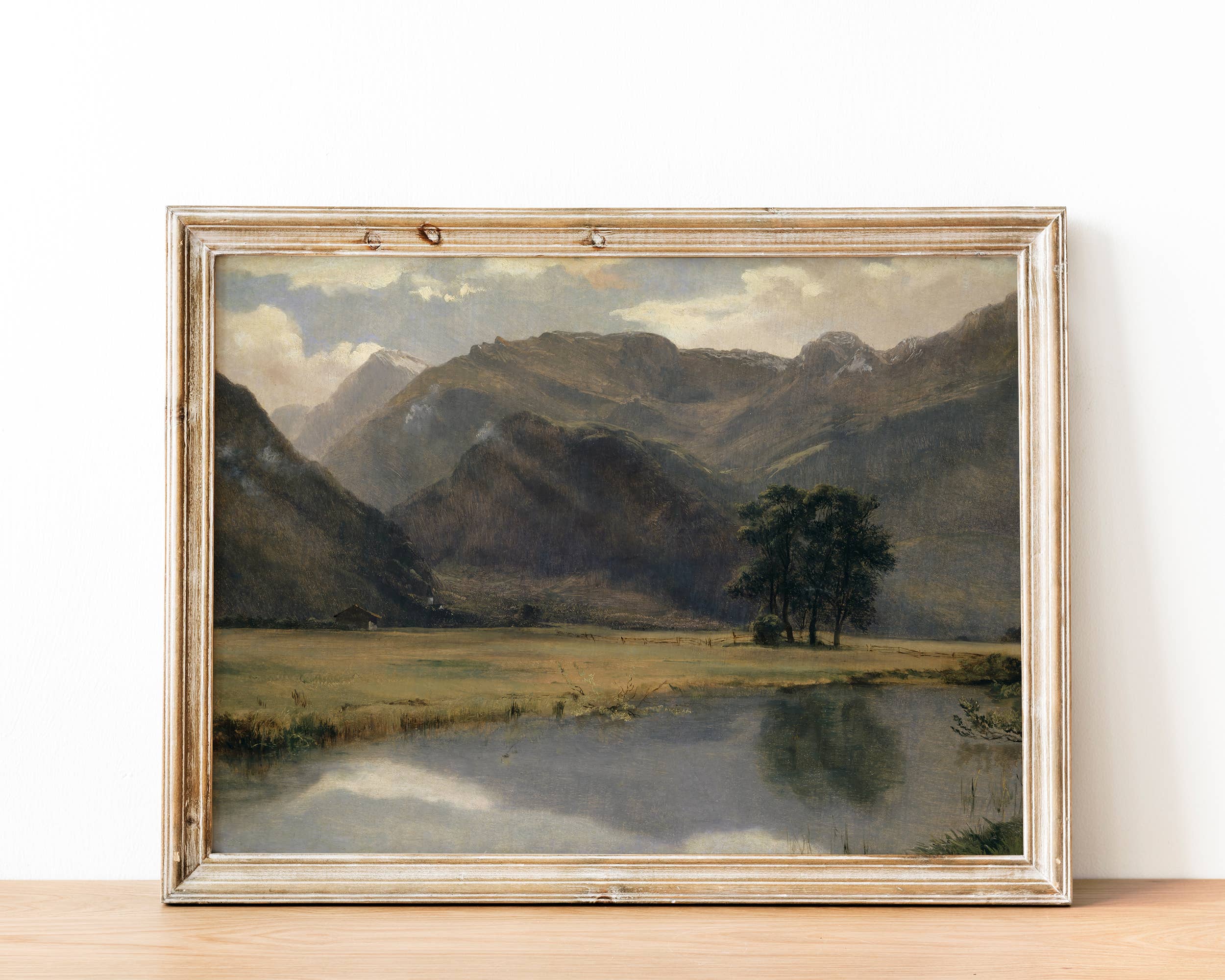 Sugar & Canvas – wholesale Art print – Vintage European Autumn Mountain Lake Landscape Print VP1081
