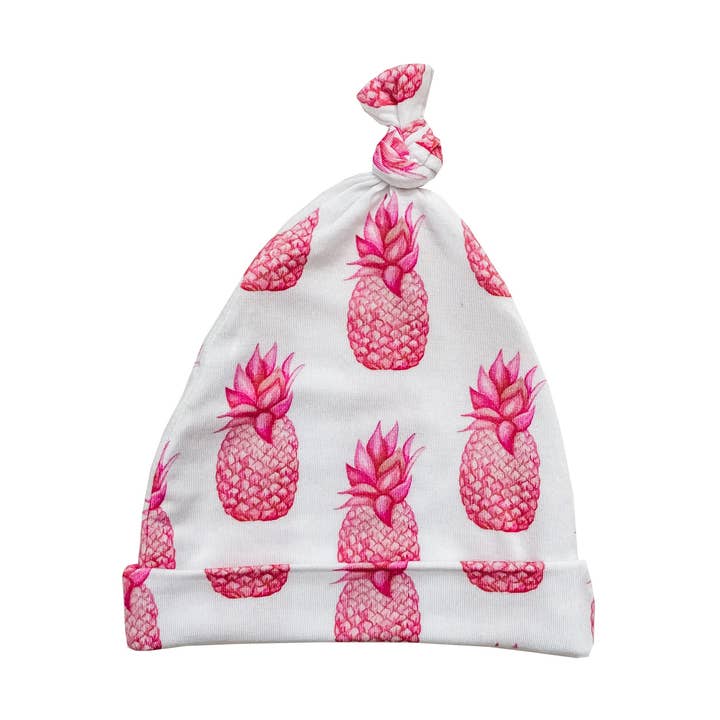 Pink Pineapple Knotted Hat for wholesale by Florida Kid Co.