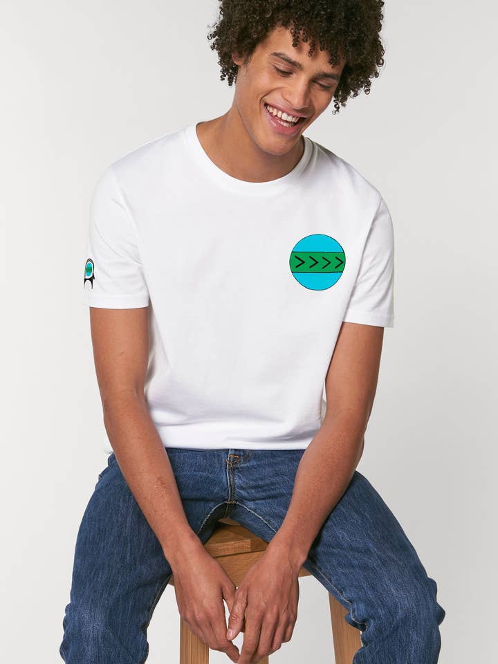 CAPRA-EARTH Unisex T-shirt , Vegan T-shirt in White Cotton Jersey for wholesale by Afrozan Fashion House