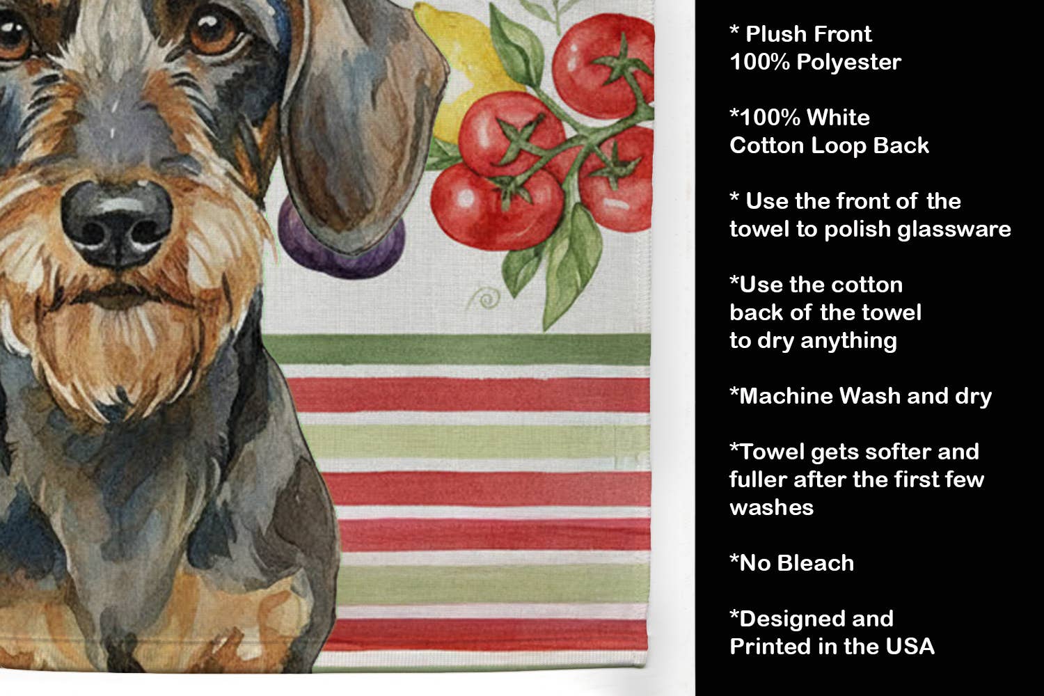 Caroline's Treasures - Wholesale Hand Towel - Wirehaired Wild Boar Dachshund Vegetables Towel WDK82032