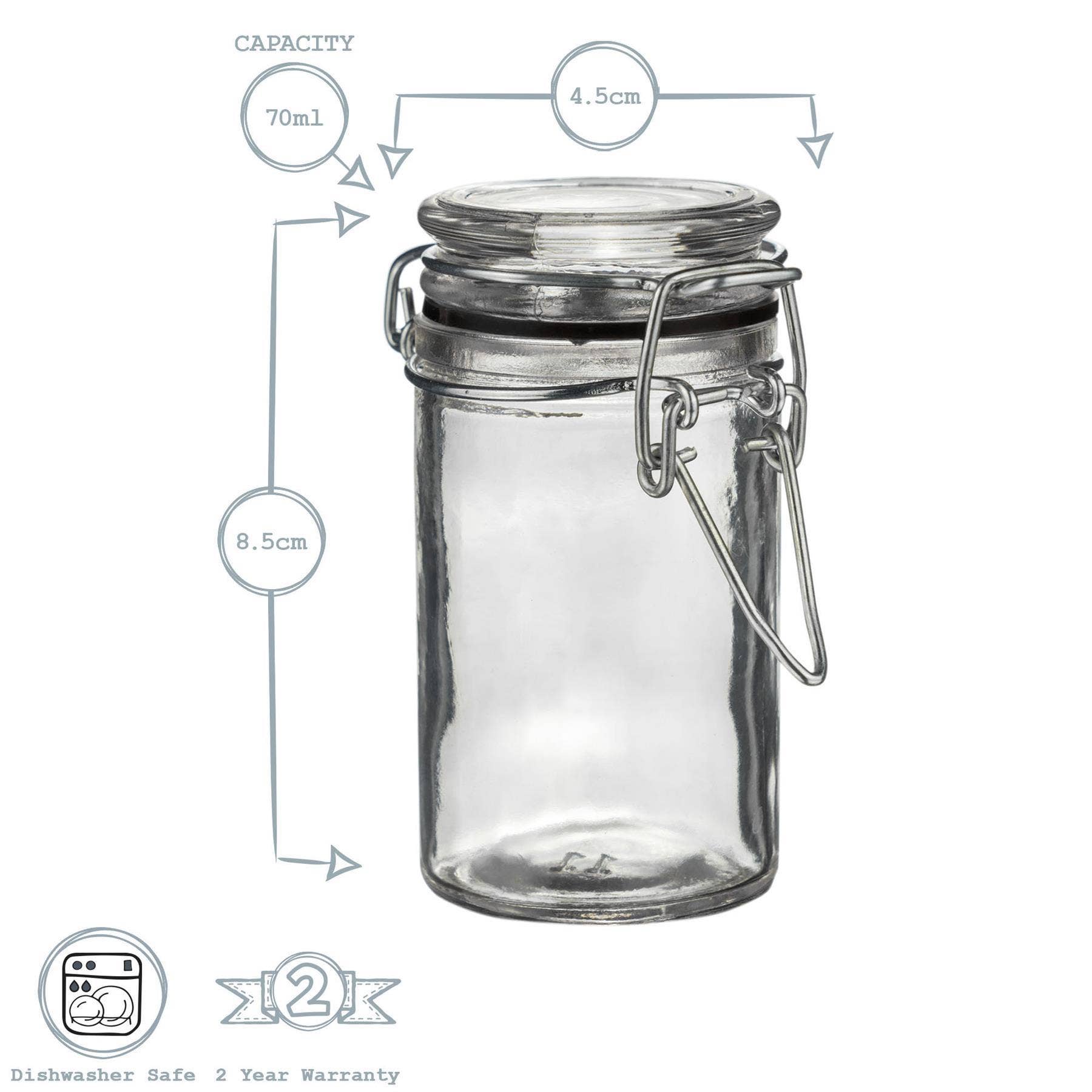 Rinkit Ltd - Wholesale Jar - Argon Tableware Glass Storage Jar - 70ml - Black Seal5
