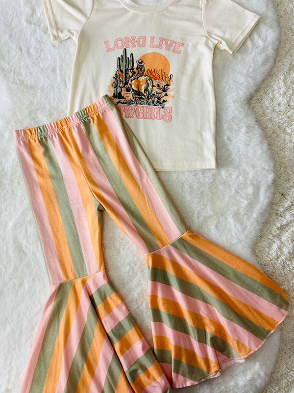 "LONG LIVE COWGIRLS" top serape pant western girls sets for wholesale by luluclothes
