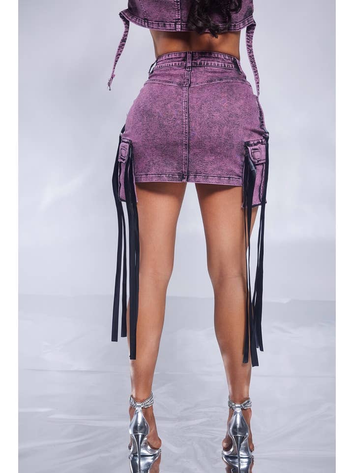 WFFS - Vente Jupe – femme - Minijupe Cargo en jean5