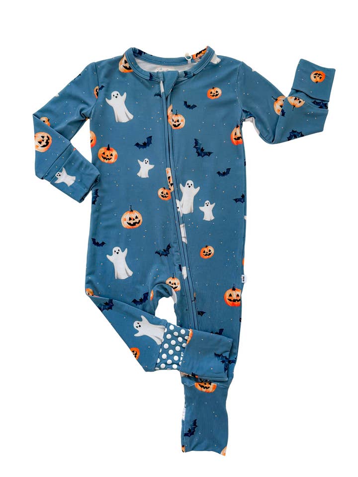 Batty for Bedtime Bamboo Convertible Zip Romper for wholesale by Elle & Mily