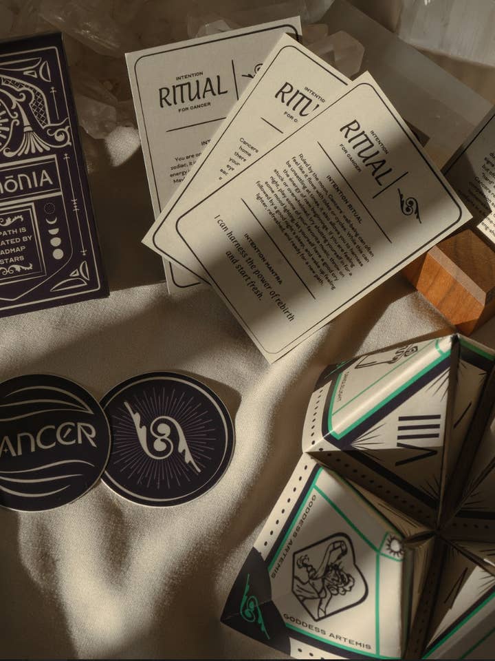 Pisces Zodiac Ritual Kit Intention Card Deck for wholesale by Curimonia