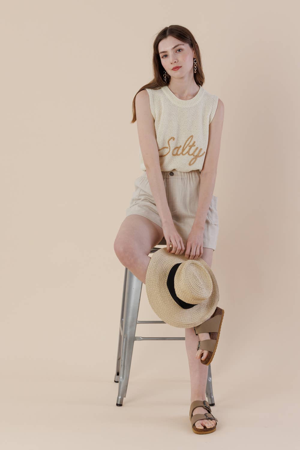 A & SHE – Großhandel T-Shirt – Damen – Salty Strickpullover-Top – Ärmellose Sommerweste10