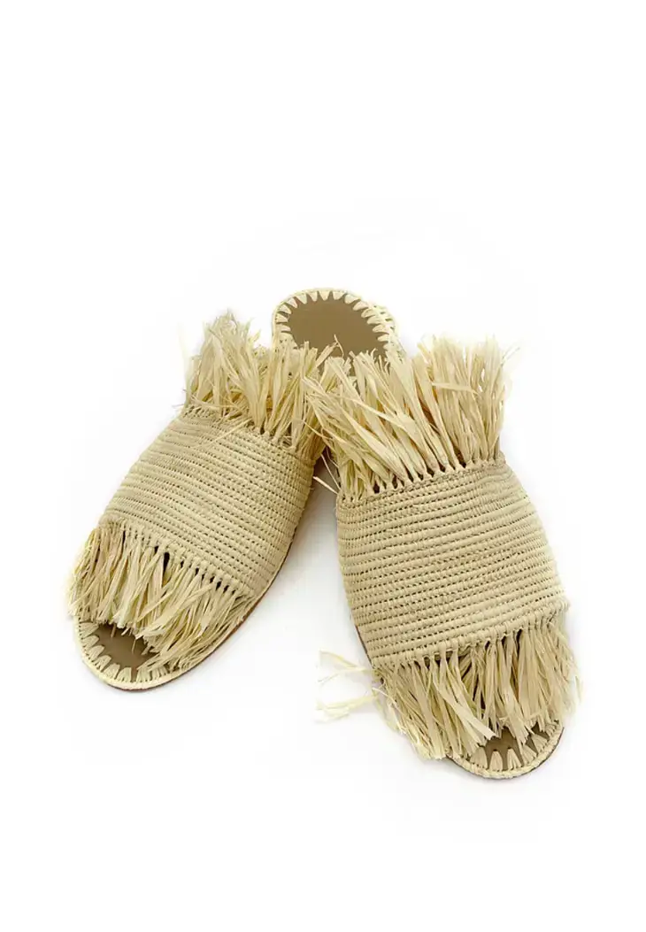 Melecraft – Großhandel Sandalen – Damen – Sommer-Sandalen, flache Raffia-Mules, Raffia-Sandalen0