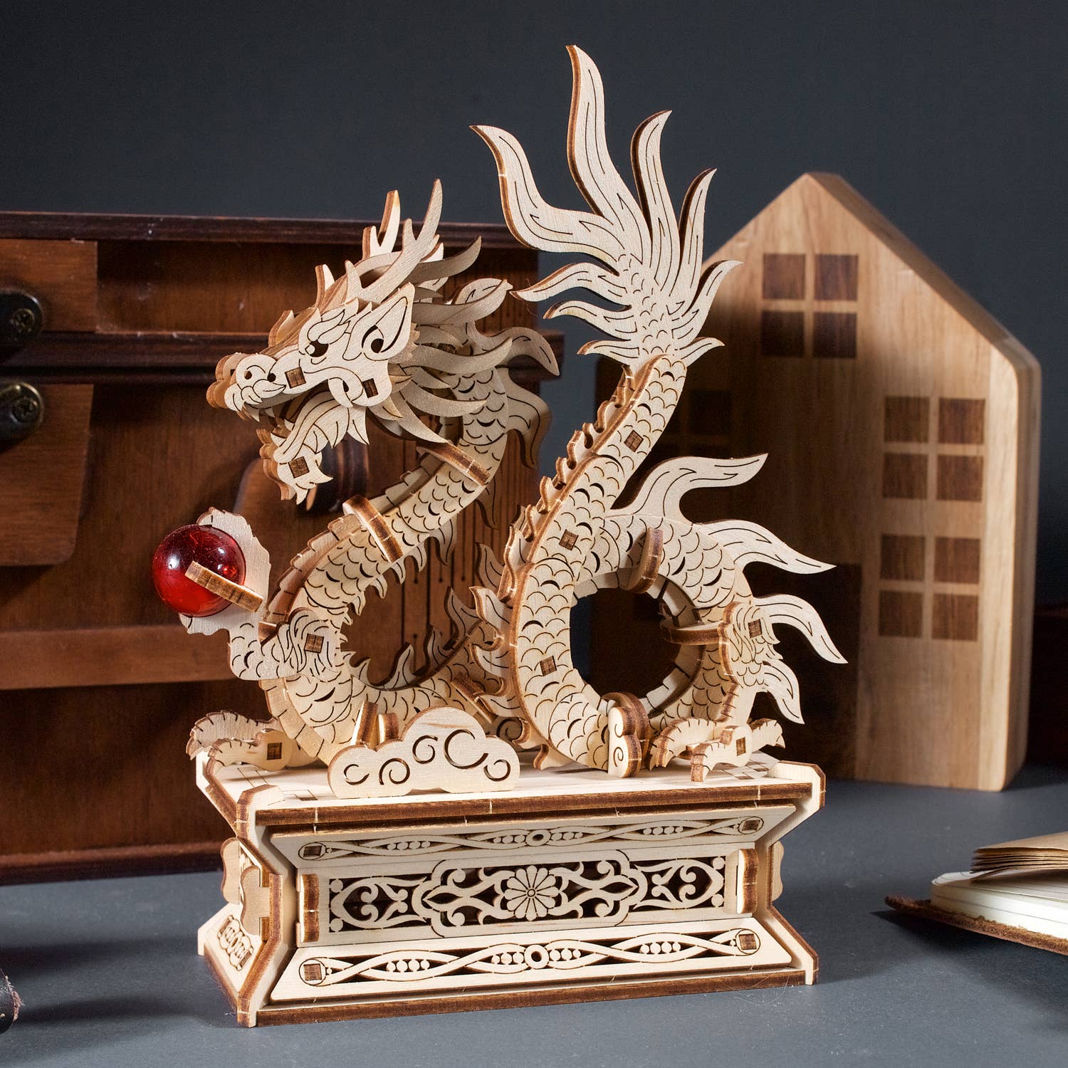 Ukidz LLC - Wholesale DIY Craft Kit - UGears Wooden Dragon -Wooden 3D Puzzles - DIY5