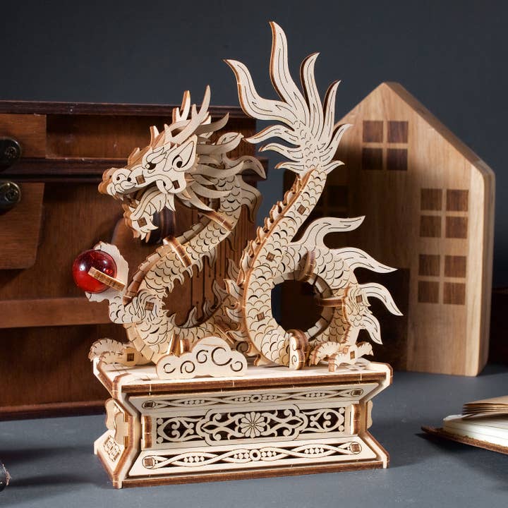 Ukidz LLC - Wholesale DIY Craft Kit - UGears Wooden Dragon -Wooden 3D Puzzles - DIY5