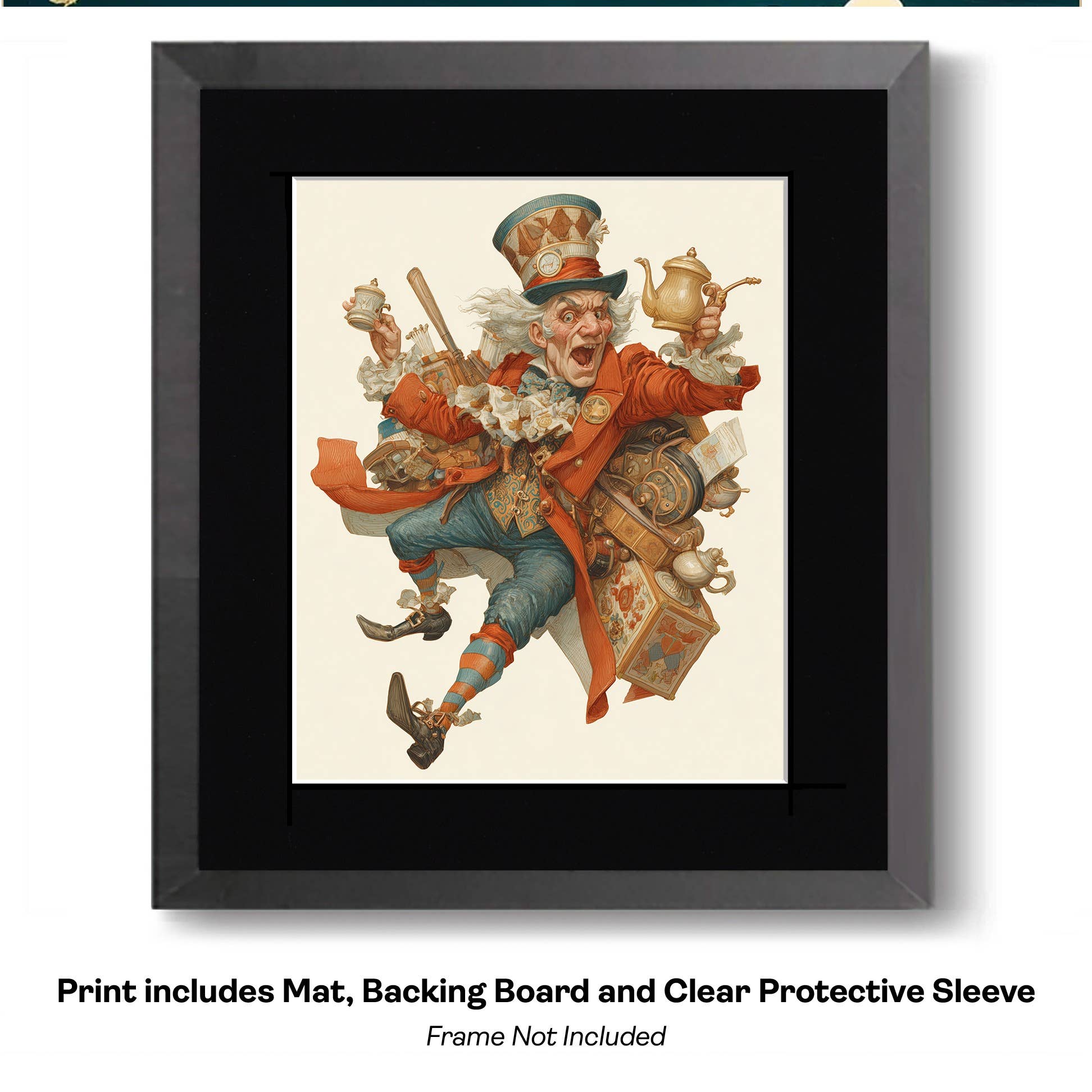 Mowbi - Wholesale Art Print - Mad Hatter Portrait art print - 8"x10" Artwork for 11"x14" Frame11