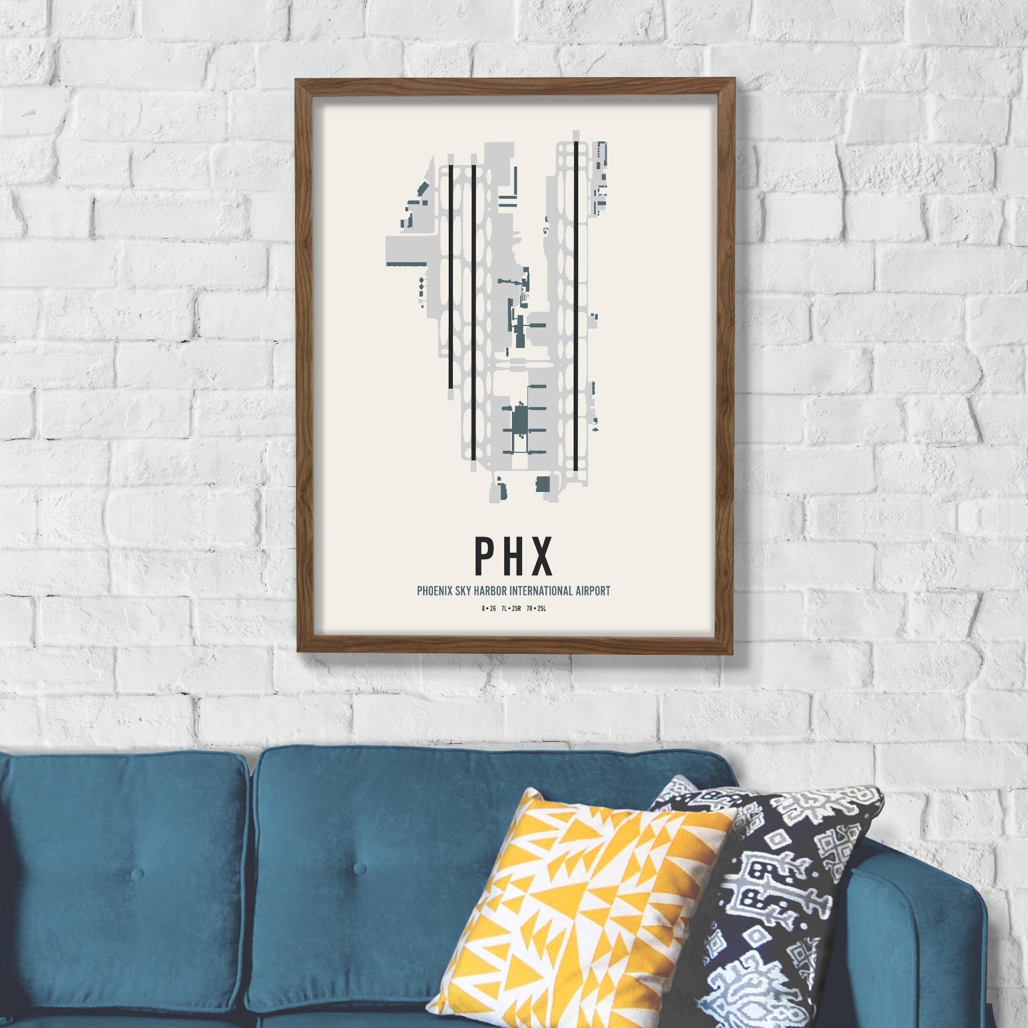 Mr City Printing - Wholesale Art Print - Phoenix Sky Harbor Airport Map Art2