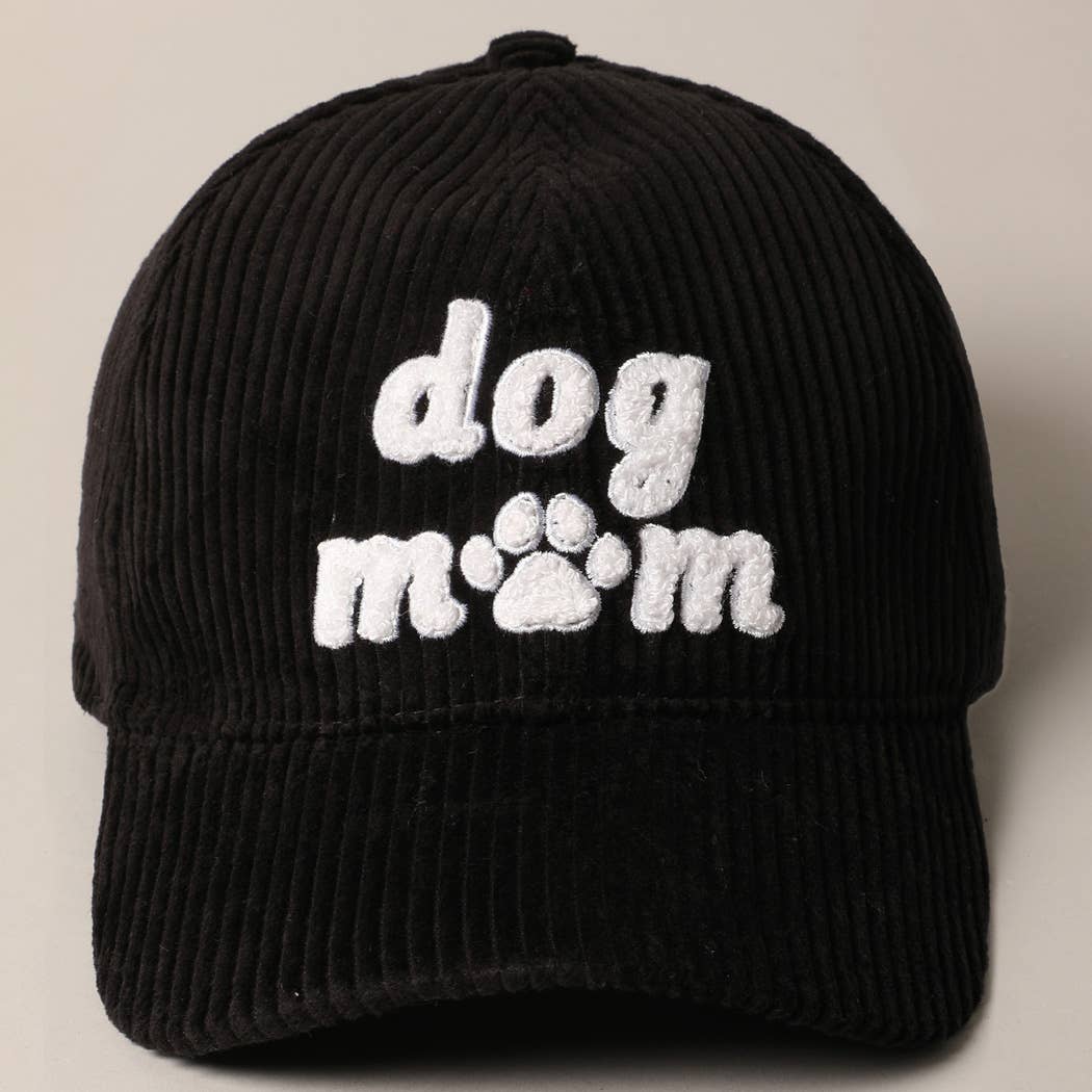 Fashion City – wholesale Baseballkeps - Unisex – Dog Mom keps i manchestertyg med chenillemärke0