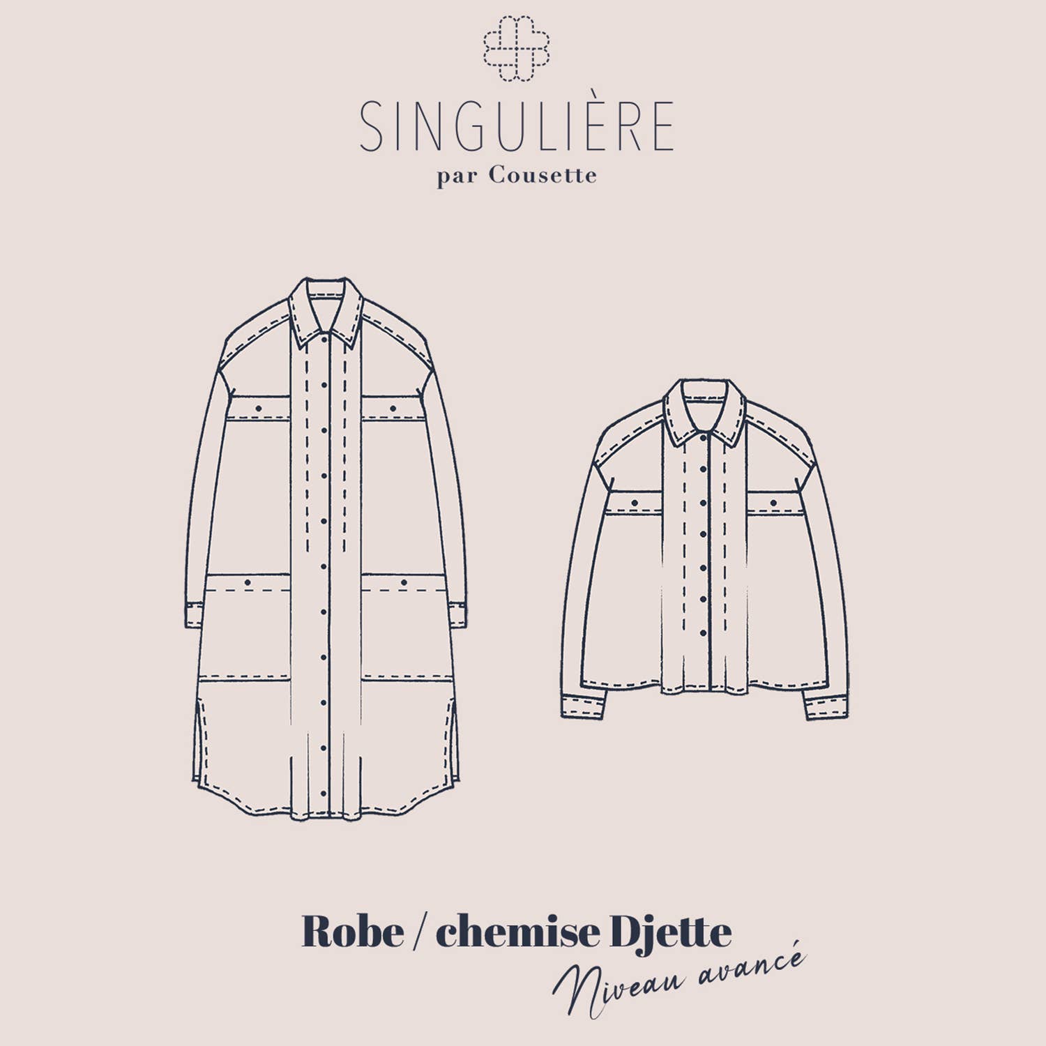 COUSETTE - Wholesale Button Down Shirt - Women's - Sewing pattern - Djette shirt dress5