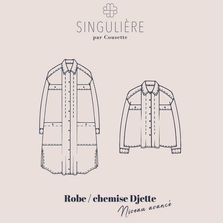 COUSETTE - Wholesale Button Down Shirt - Women's - Sewing pattern - Djette shirt dress5