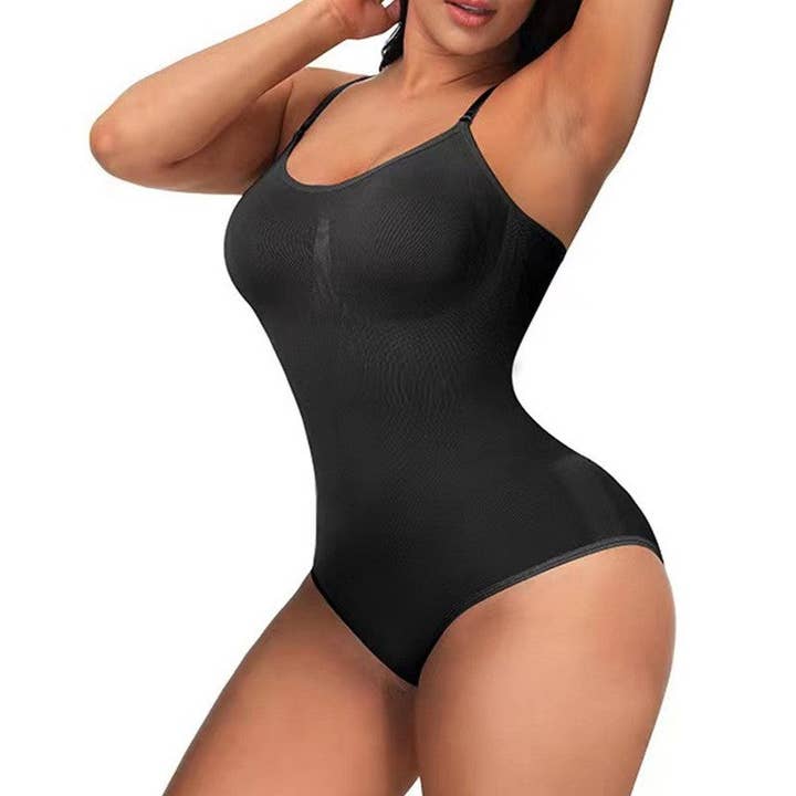 FurDecoration - Wholesale Shapewear - Women's - Solid Color Adjustable Shoulder Straps Tummy Control High Elastic Bodysuit Shapewear2