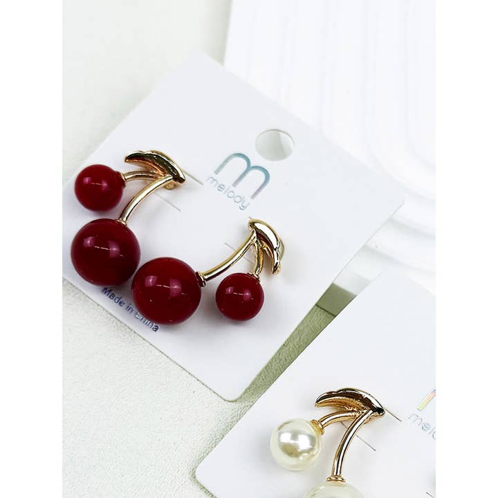 Assorted Color Delicious Looking Cherry Earrings for wholesale on Faire1
