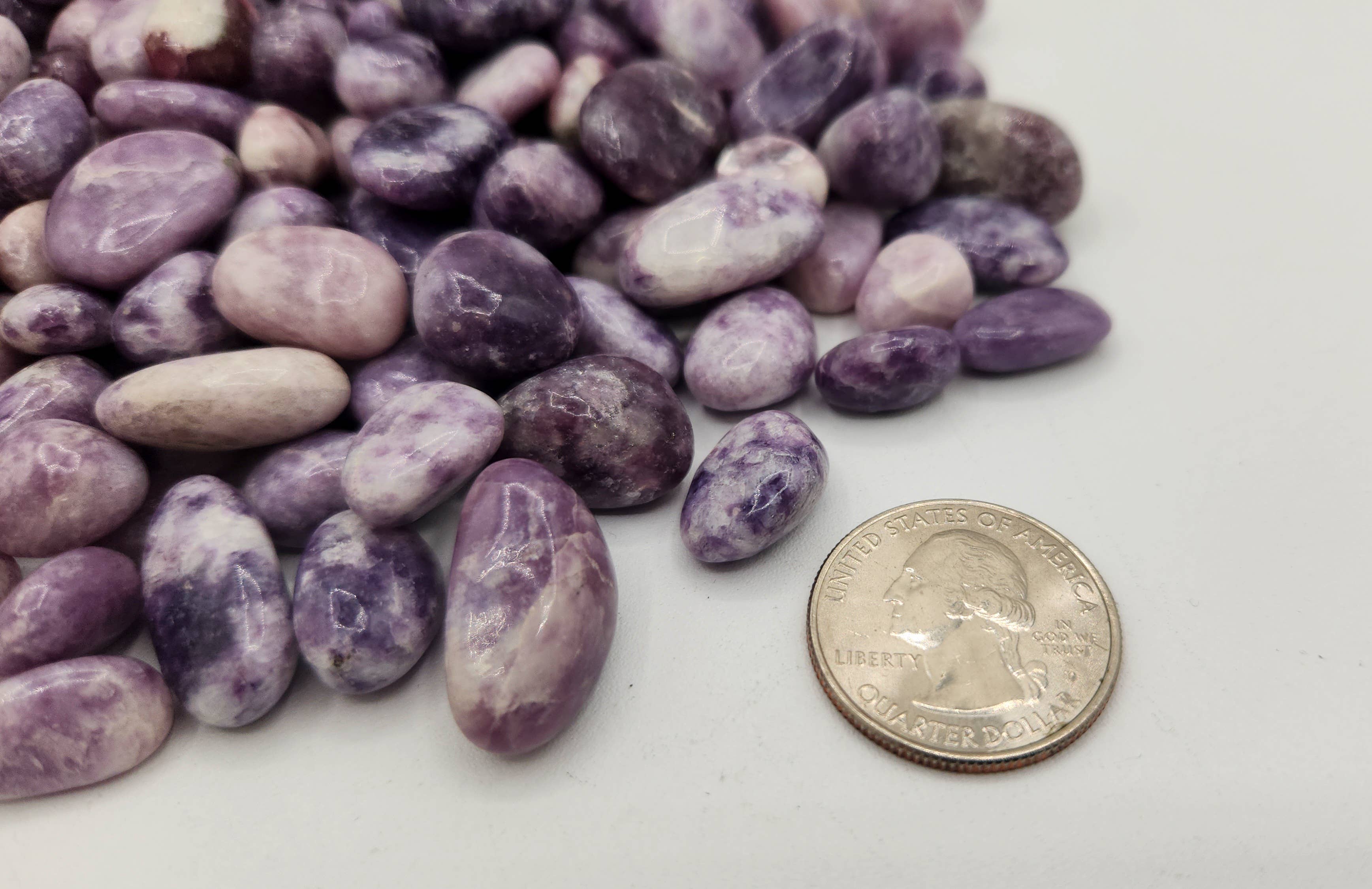 Meraki Gemstones - Wholesale Spirituele steen/kristal - Lepidoliet getrommelde edelstenen 10-20mm (0,5kg/1,1 lbs.)3