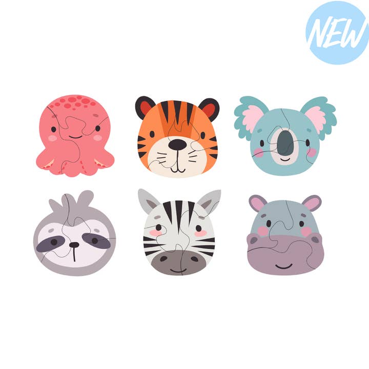 Dyreemoji-puslespil (6-pakke) for engroshandel hos BeginAgain