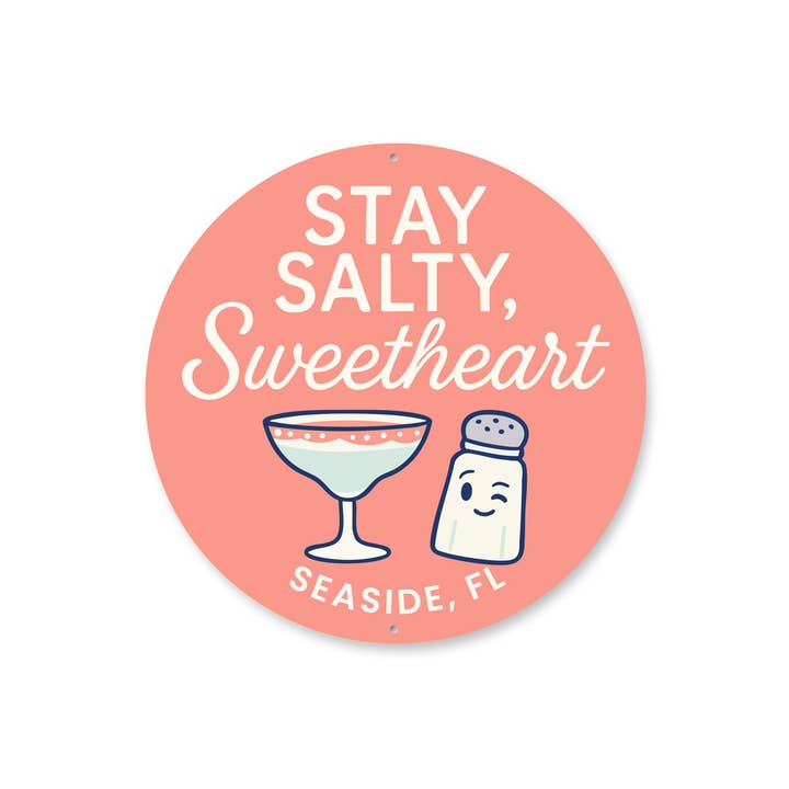 Reste Salé Chérie Salière Panneau Rond Bord de Mer pour la vente par Lizton Sign Shop, Inc