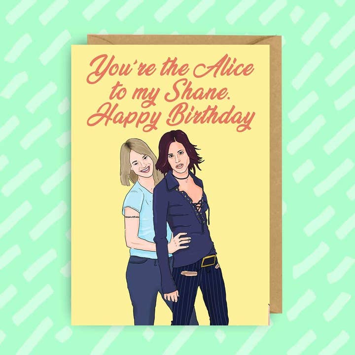 The L Word Alice and Shane Happy Birthday Card | Lesbian for wholesale by The Queer Store