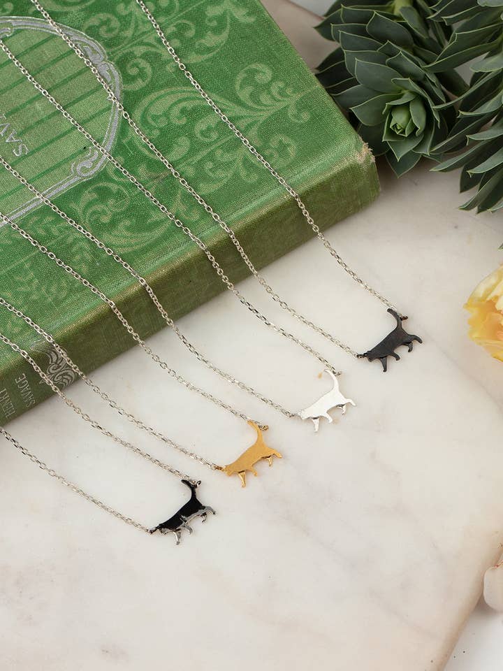 Walking Cat Pendant for wholesale by Amanda Coleman Jewelry