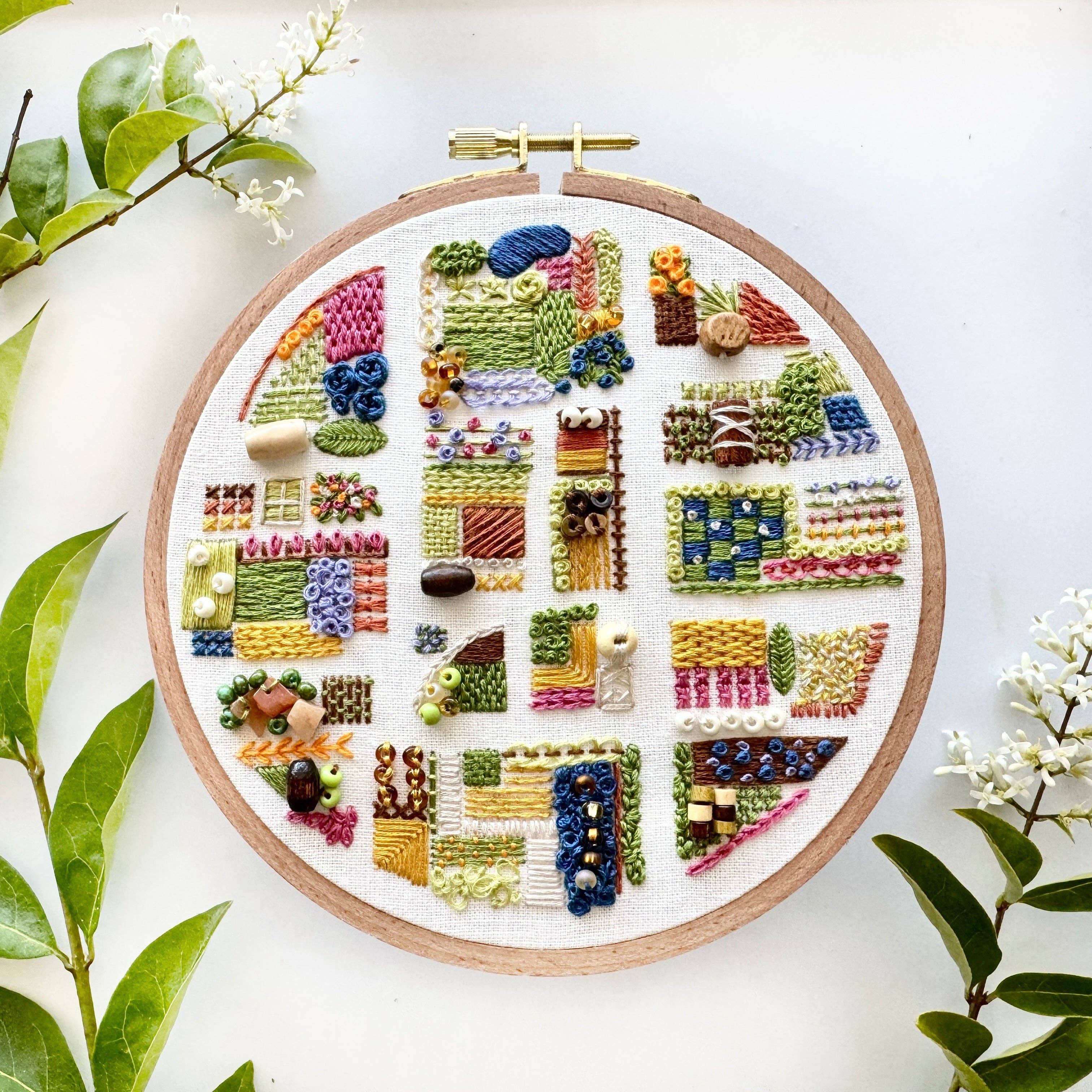 Rosanna Diggs Embroidery - Wholesale Embroidery/Cross Stitch Supplies - August in the Garden - Advanced Embroidery Kit6