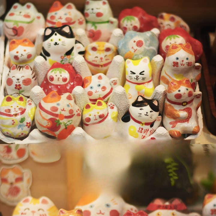 Gohobi x Little Diary Handmade Ceramic Lucky Cat for wholesale by Gohobi (We cover U.S. import duties)