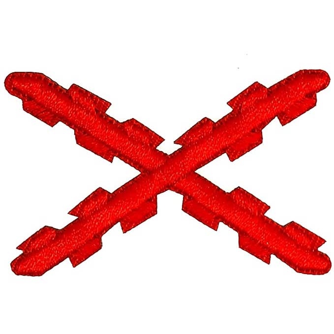 Beclosetoyou - Wholesale Patch - Embroidered Iron-On Patch Aspa Burgundy 5.2x3,4 cm