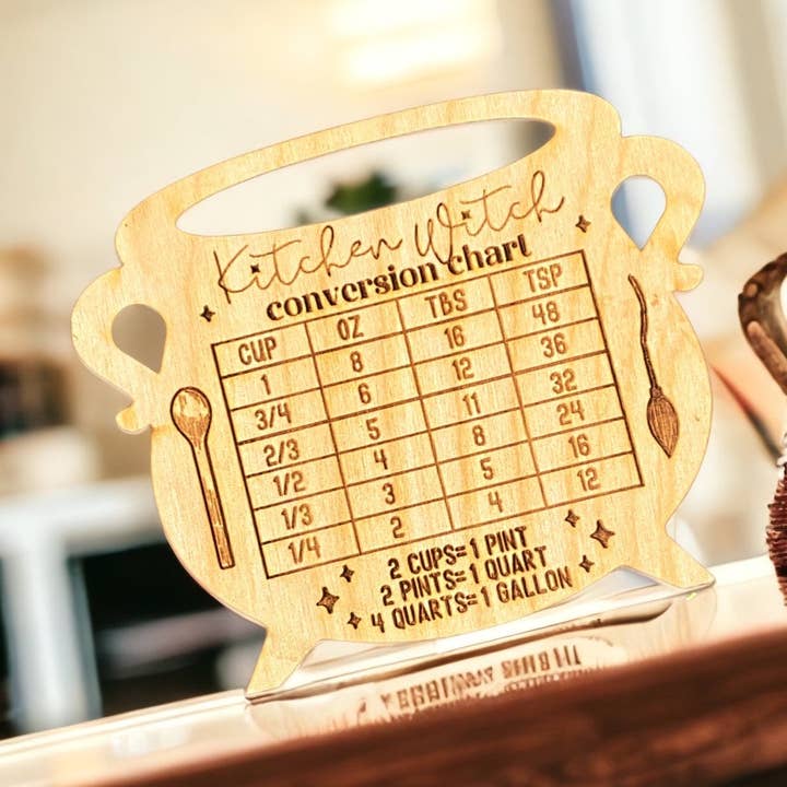 Magnete con grafico di conversione Kitchen Witch per la vendita all'ingrosso da parte di Ghoul Mom Designs