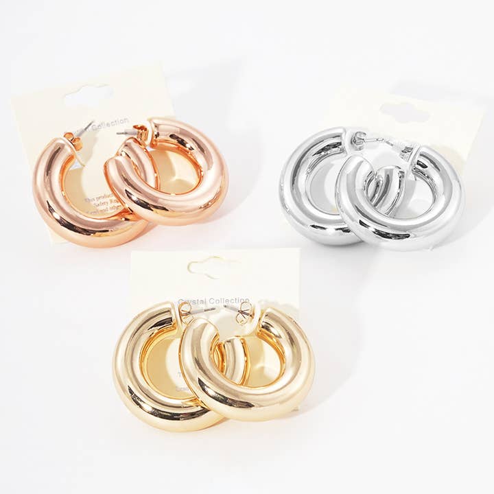 Sensibling Corp. – Brincos de argola por atacado – Brincos de Argola Abertos Espessos Minimalistas Modernos6