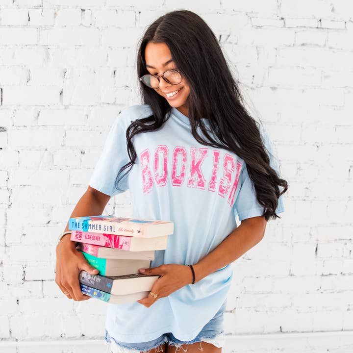 Distressed Bookish Comfort Colors T-Shirt for wholesale by Arden & Gold