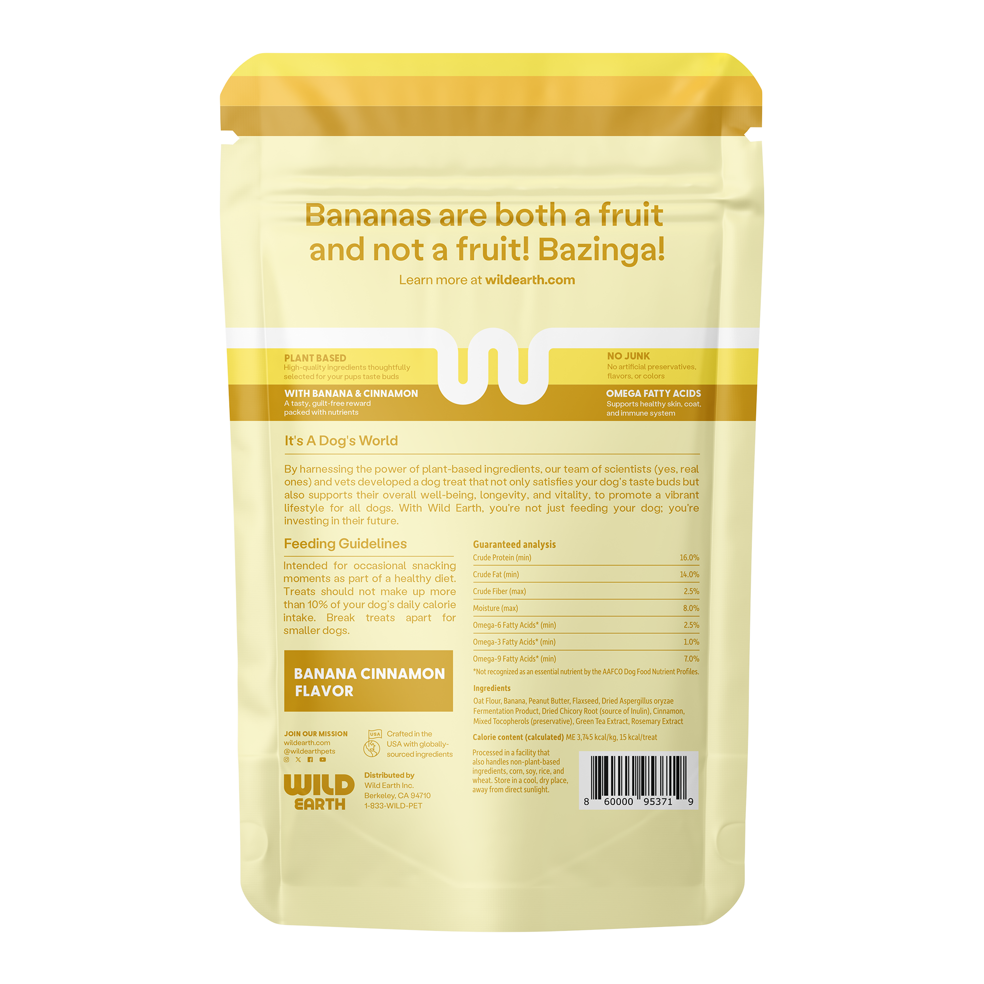 Wild Earth – snacks e guloseimas - Cão por atacado – Mimos para Cão Superfood Com Koji, Banana Canela (5oz)7