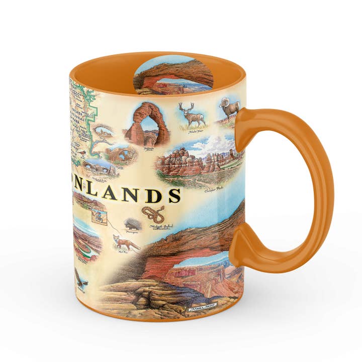 Tasse Carte des Parcs Nationaux Arches & Canyonlands – Céramique 16 oz | Œuvre d'Art Xplorer Maps pour la vente par XPLORER MAPS
