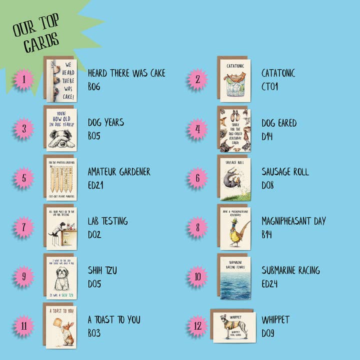 Bewilderbeest – wholesale Retailer display – Paper & novelty – 24 Card Spinner - Half Price - AND FREE Cards! 1