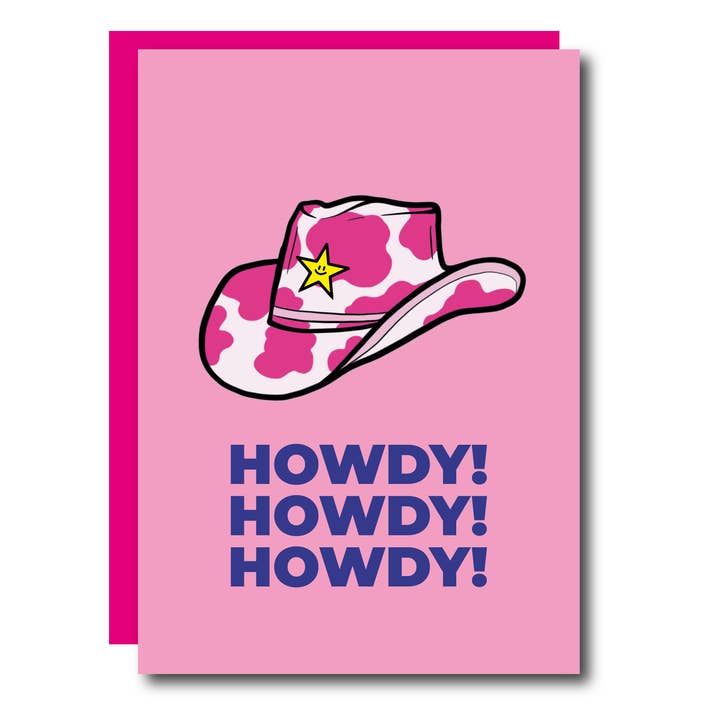 Studio Soph - Wholesale Everyday Greeting Card - Howdy! Howdy! Howdy! Cowboy Hat Western Greeting Card