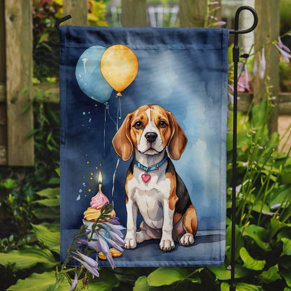 Caroline's Treasures - Vente Drapeaux - Drapeau de Jardin Joyeux Anniversaire Beagle DAC79990