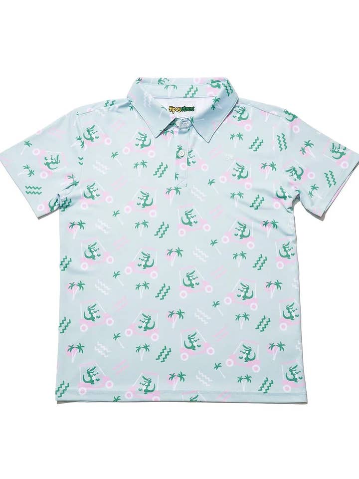 Golf Cart Gator Golf Polo - Kid's Alligator Youth Polo Shirt for wholesale by Tipsy Elves
