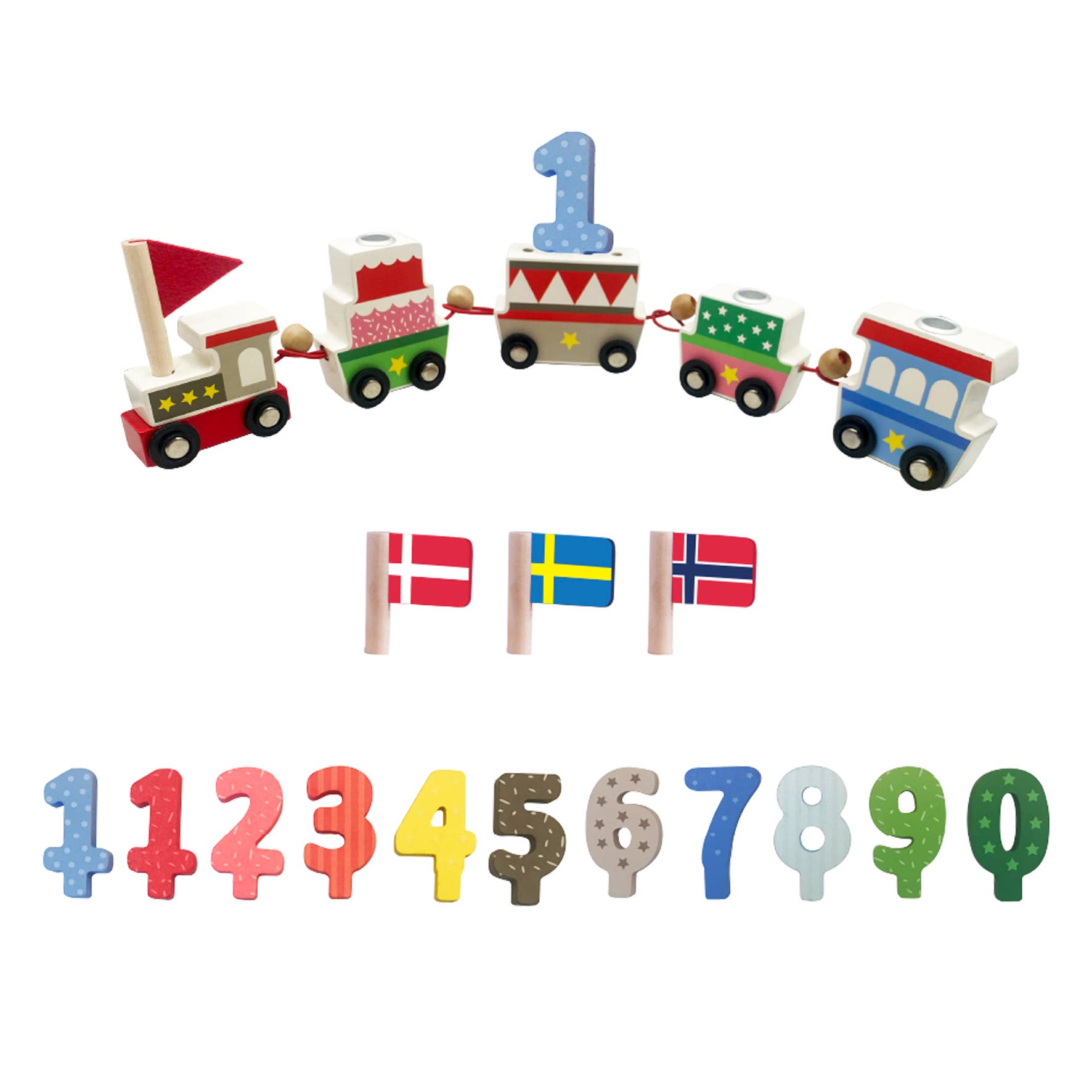 Barbo Toys - Wholesale Decal - Party Decorations - Birthday Train (Scandinavian flags included)1