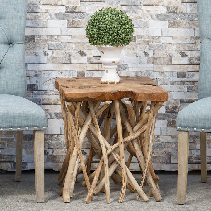 Garden Age Supply - Wholesale Side Table - Teak Branched-Out Side Tables1