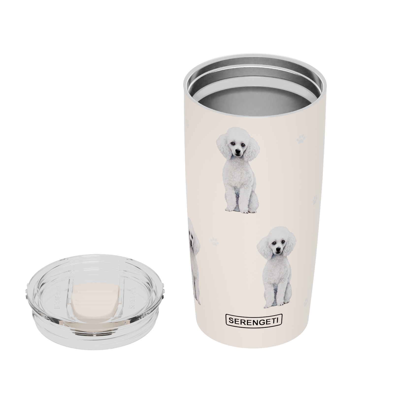 E&S Pets - Vente Gourde/bouteille isotherme - Imprimé en 3D - Caniche - Gobelet, étanche, durable2