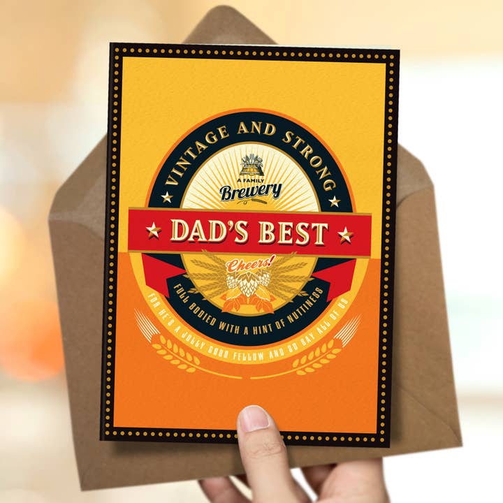 Carte OTS335 pour papa 'dad's best' pour la vente par The Typecast Gallery