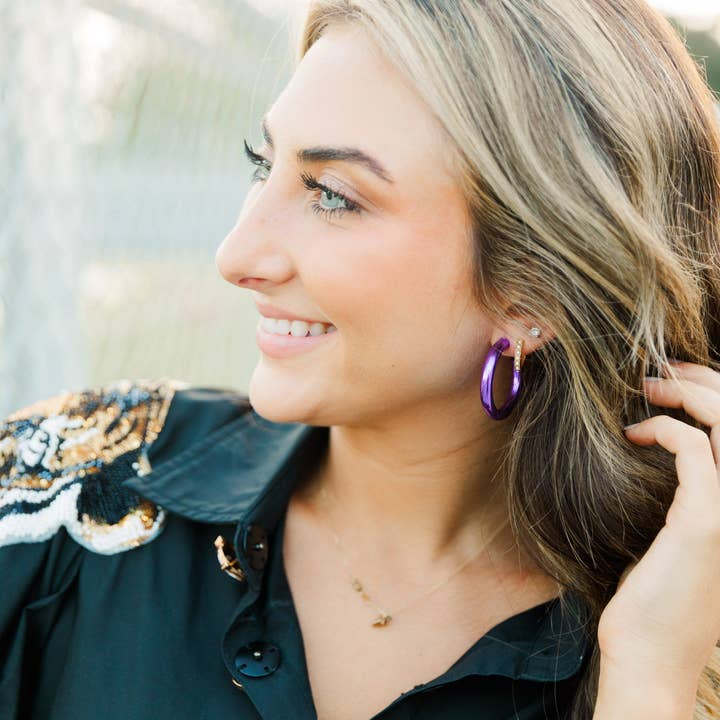 Taylor Shaye Designs - Wholesale Hoop Earrings - Gameday Metallic Hoops2