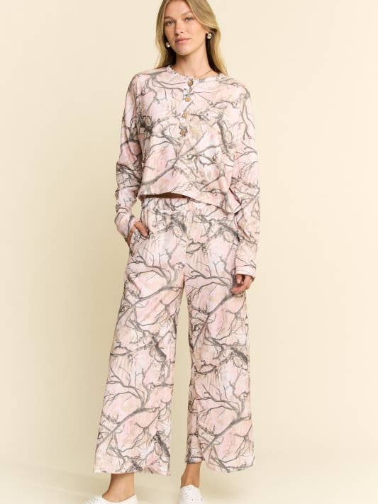 HUNTING CAMO LONG PANTS LOUNGE SET for wholesale by JADE BY JANE