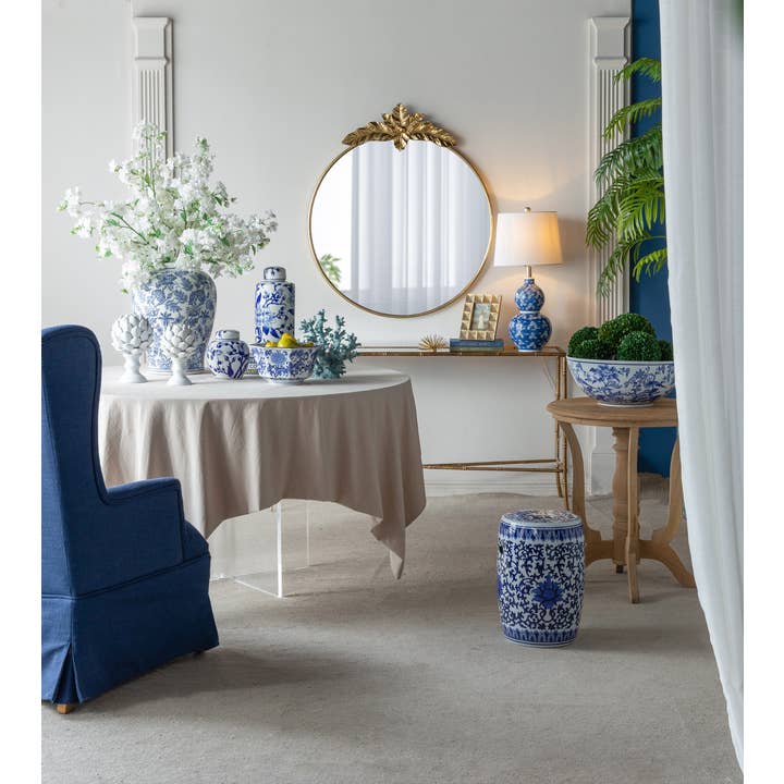 Large Round Wall Mirror with Gold Metal Frame for Entryway for wholesale on Faire10