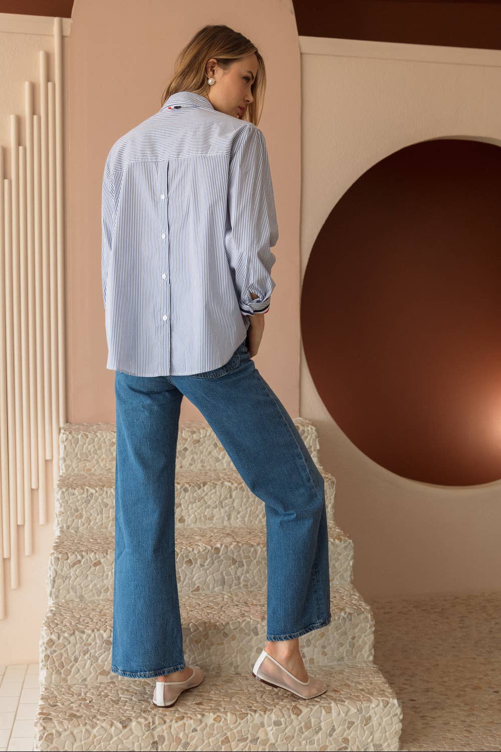 Joh Apparel – wholesale Blouse – Women’s – Jasmine Cotton Pinstripe Shirt5