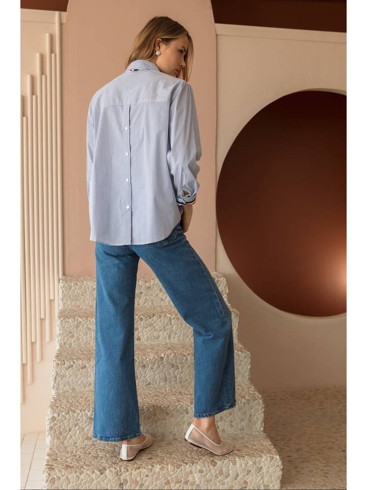 Joh Apparel – wholesale Blouse – Women’s – Jasmine Cotton Pinstripe Shirt5